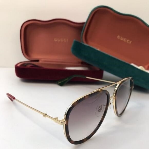 💯 Original GUCCIAcetate Aviator Sunglasses GG0062S Tortoise - Picture 3 of 10